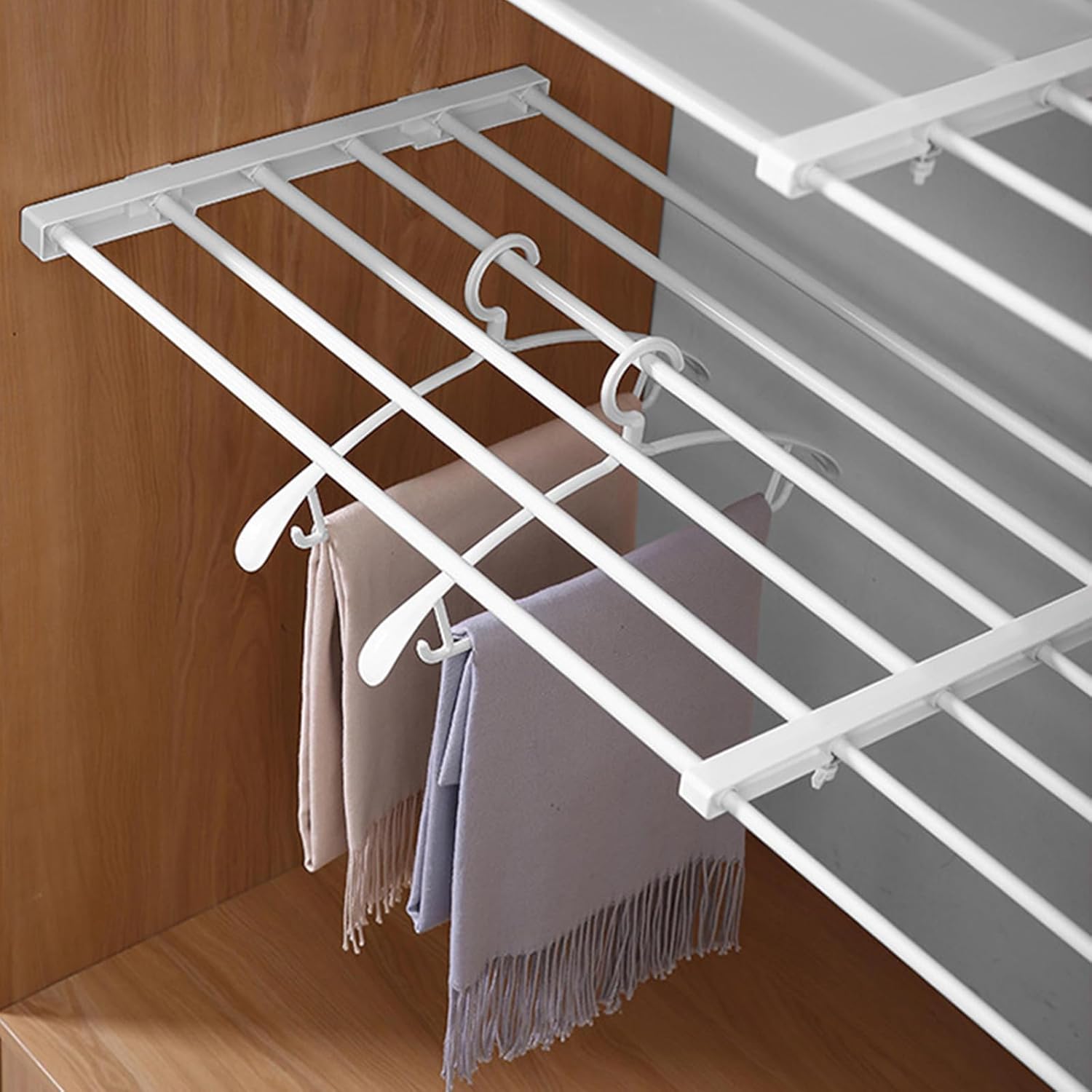 Closet Tension Shelf & Rod, Expandable Closet Tension Shelf Storage
