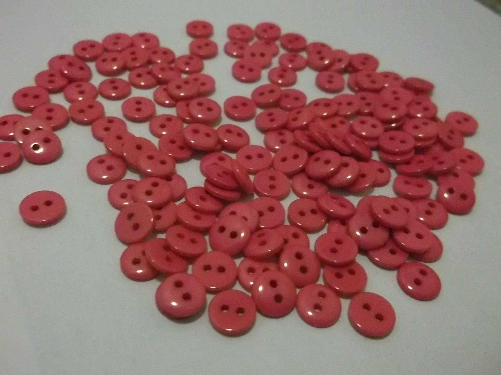 1000 x Round 2 Hole Sewing Buttons for Clothing Knitting, Crafts, Scrapbooking, etc. (Dark Pink, 9mm)
