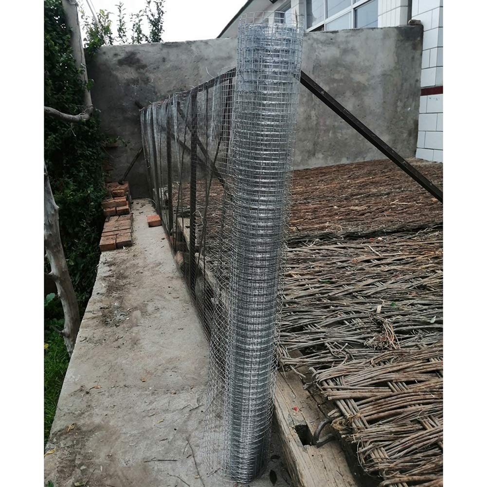 LSXIAO Rotolo di Rete Metallica, Zincato Panno Hardware, Saldato Recinzione di Sicurezza, 2cm Aperture Quadrate con Le Pinze per Gabbie per Animali, Pollaio, Rete del Camino