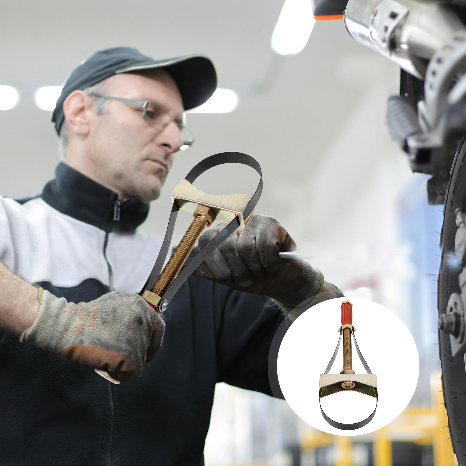 Chiave a Nastro in Acciaio per Filtro Olio Auto Design Multifunzionale e Stabilità Migliorata per Appassionati Fai-da-te e Meccanici