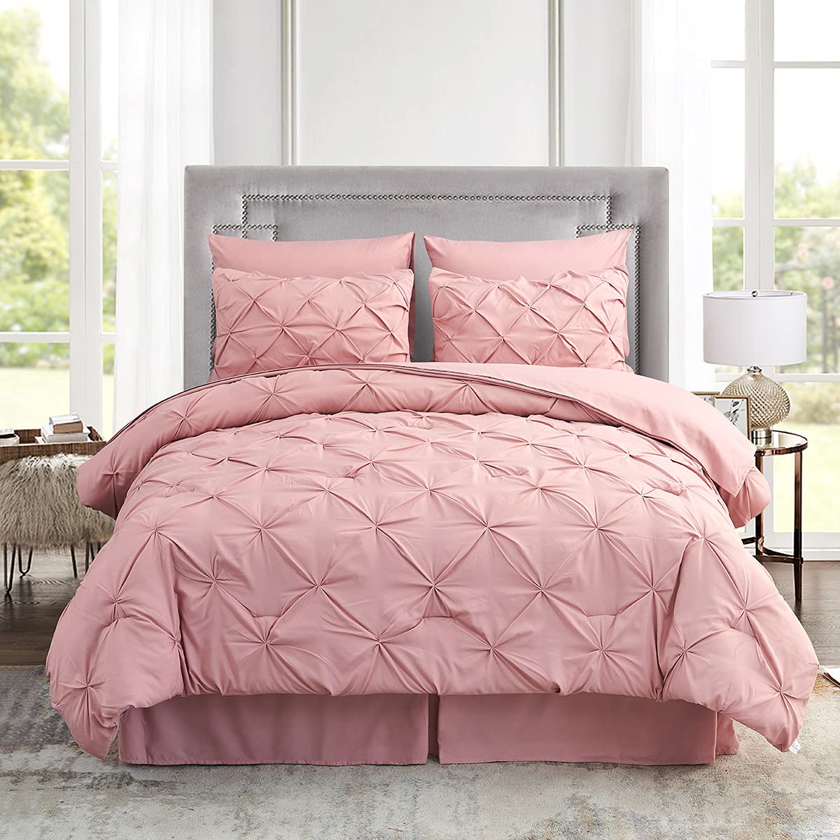 Pinch Pleat Bedding Comforter Sets 