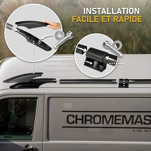 CHROMEMASTER | Compatible with Renault Trafic 3 Short L1 2014+ | Roof Rails, Roof Bars | For Mounting Roof Racks, Ladders, Roof Boxes or Bicycle Racks | Durable Aluminum Construction - 4