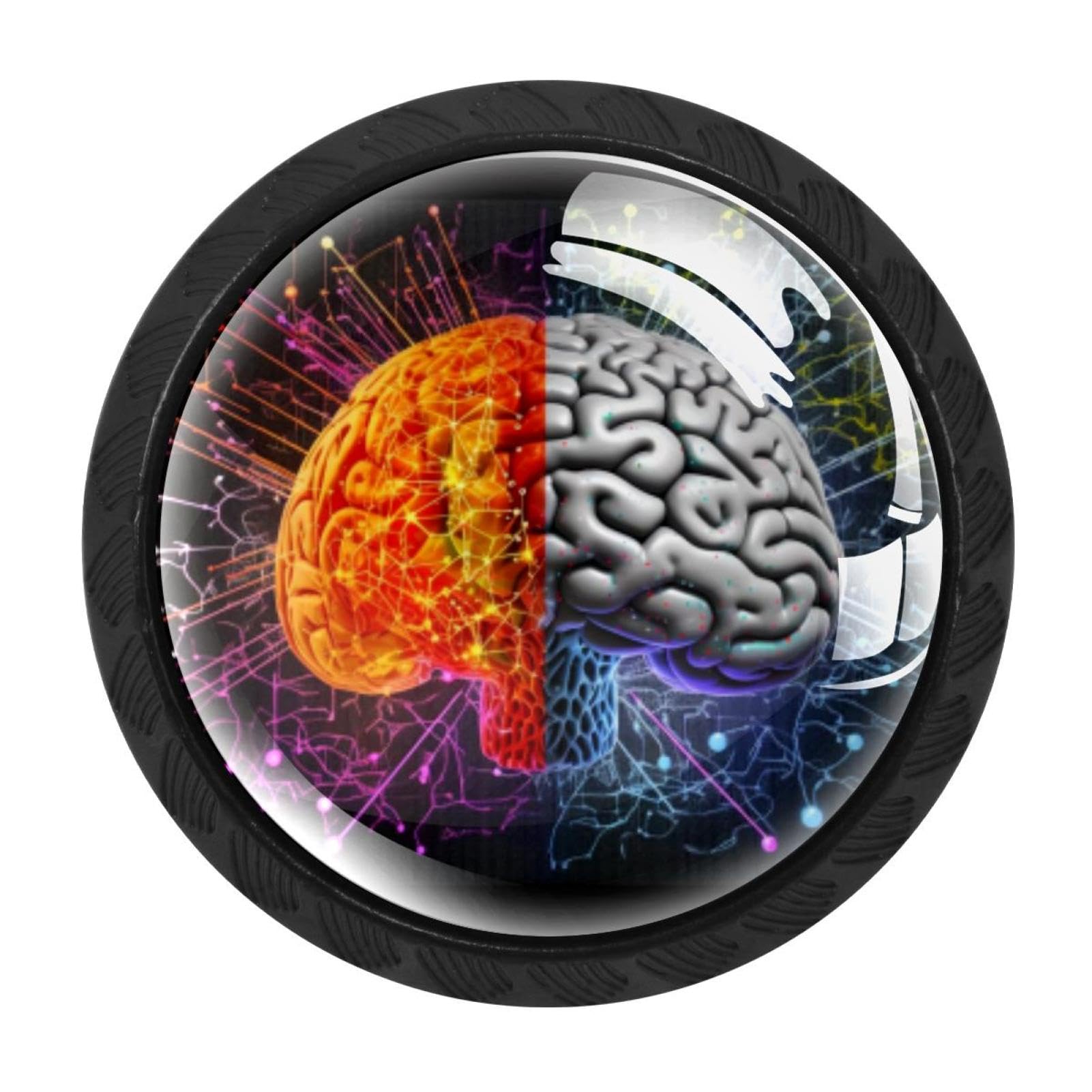 Chenzzzz Multicolored 04 4 Pcs Mathematical Engineering Brain Cabinet Knobs Crystal Drawer Pulls For Kitchen, Bathroom Cabinet, Dresser And Cupboard