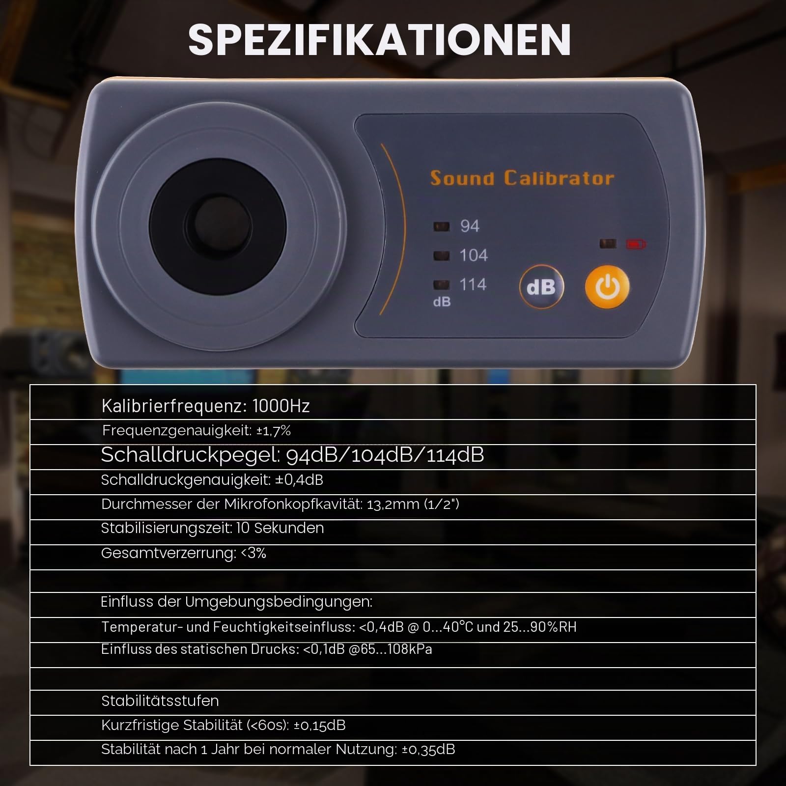 Klang Meter Dezibel Niveau Kalibrator Kalibrierung 114dB / 94dB / 104dB Kalibrierung Niveau Für Klang Niveau Meter Messung Instrument