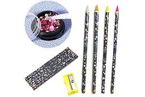 Juego de lapiceros de cera para piedras y diamantes, BOJUEGZI, 5 unidades, con sacapuntas