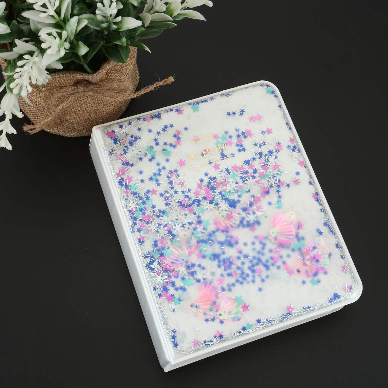 Shell Instax Album, 64 Pockets Mine Photo Albums for Fujifilm Instax Mini 70 7S 8 90 25 50s Instant Camera Film, Polaroid Snap Camera 3-inch Film (Blue)