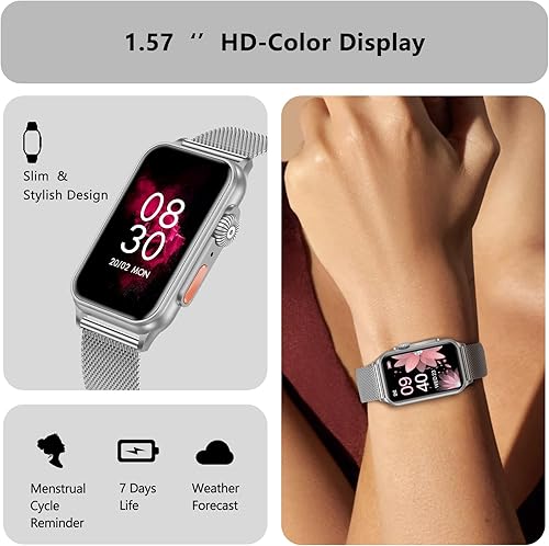 Miniatura 6 de Rastreador de actividad física para responderhacer llamadas, reloj inteligente con presión arterial, oxígeno en sangre, monitor de frecuencia