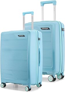Spectrum Hard-Sided PP Trolley Bag Set of 2 | Expandable Space with 8 Wheels Trolley Bags for Travel | Lightweight with Combination Lock | 5 Year Warranty (Frost Fade Blue)