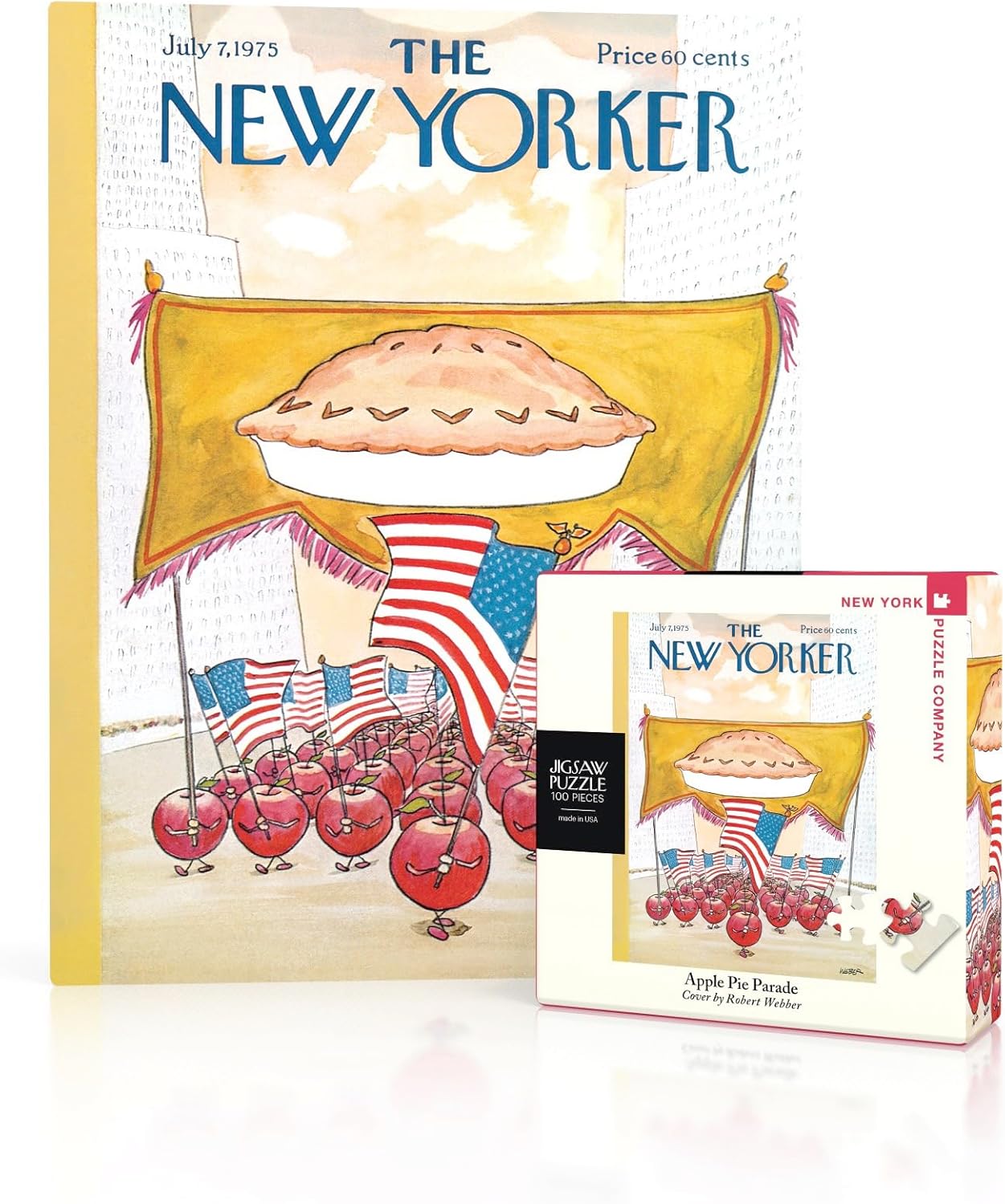 New York Puzzle Company - New Yorker Apple Pie Parade Mini - 100 Piece Jigsaw Puzzle for Adults by Robert Weber