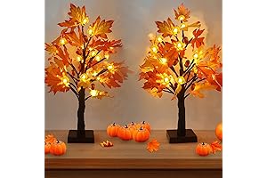 2 Pack Fall Maple Tree with 48 LEDs Battery Operated Light Up...
