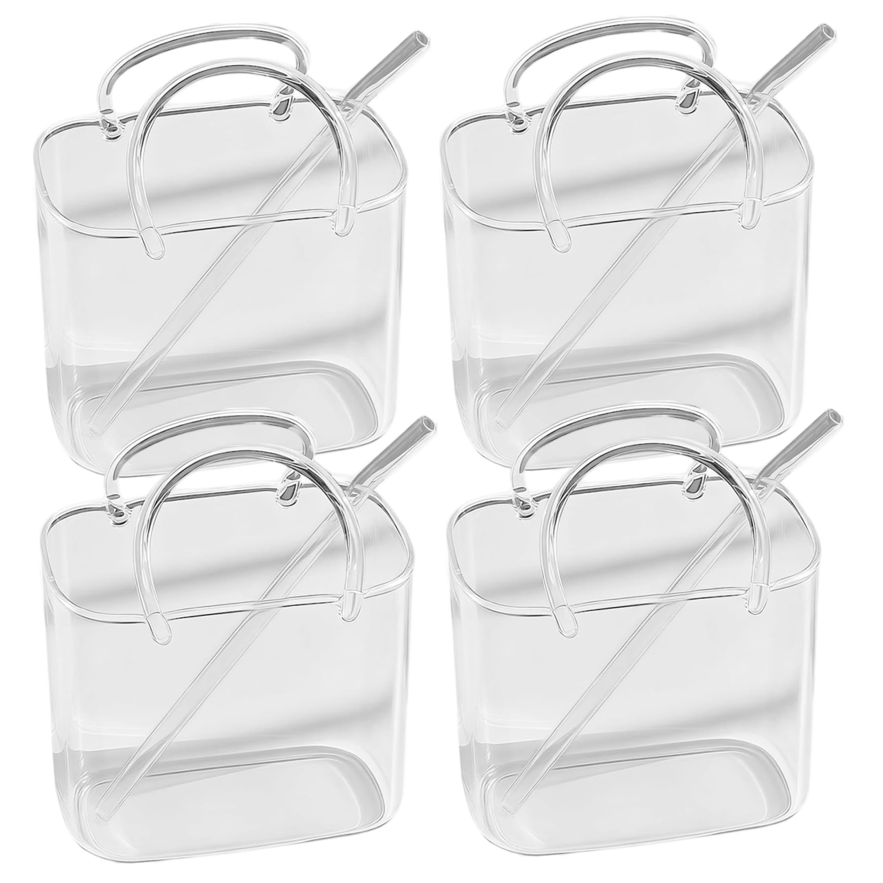Verres à cocktail design sac à main avec pailles pour animer vos soirées et fêtes