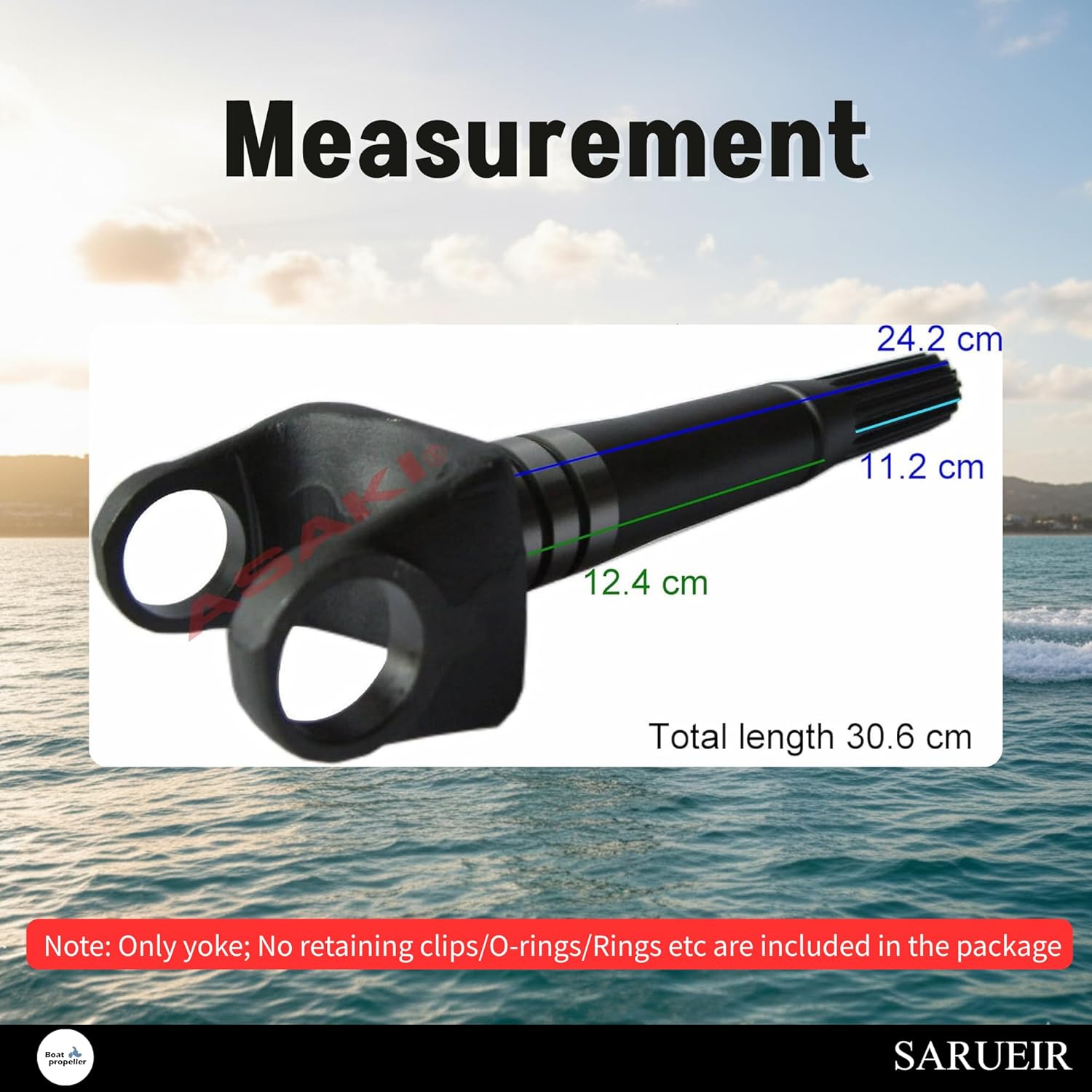 Asaki 814819A3 Long Yoke Drive Shaft Replacement for Sterndrive R MR Alpha One Gen II Upper Sterndrive Engines 1970 and After