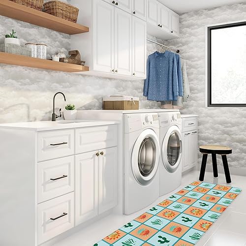 Miniatura 4 de Cactus Kitchen Mat Set of 2,Kitchen Rugs and Mats for Floor,Absorbent Bath Runner Rug Set Washable Floor Mats for Home EntranceKitchenBathroom Tub