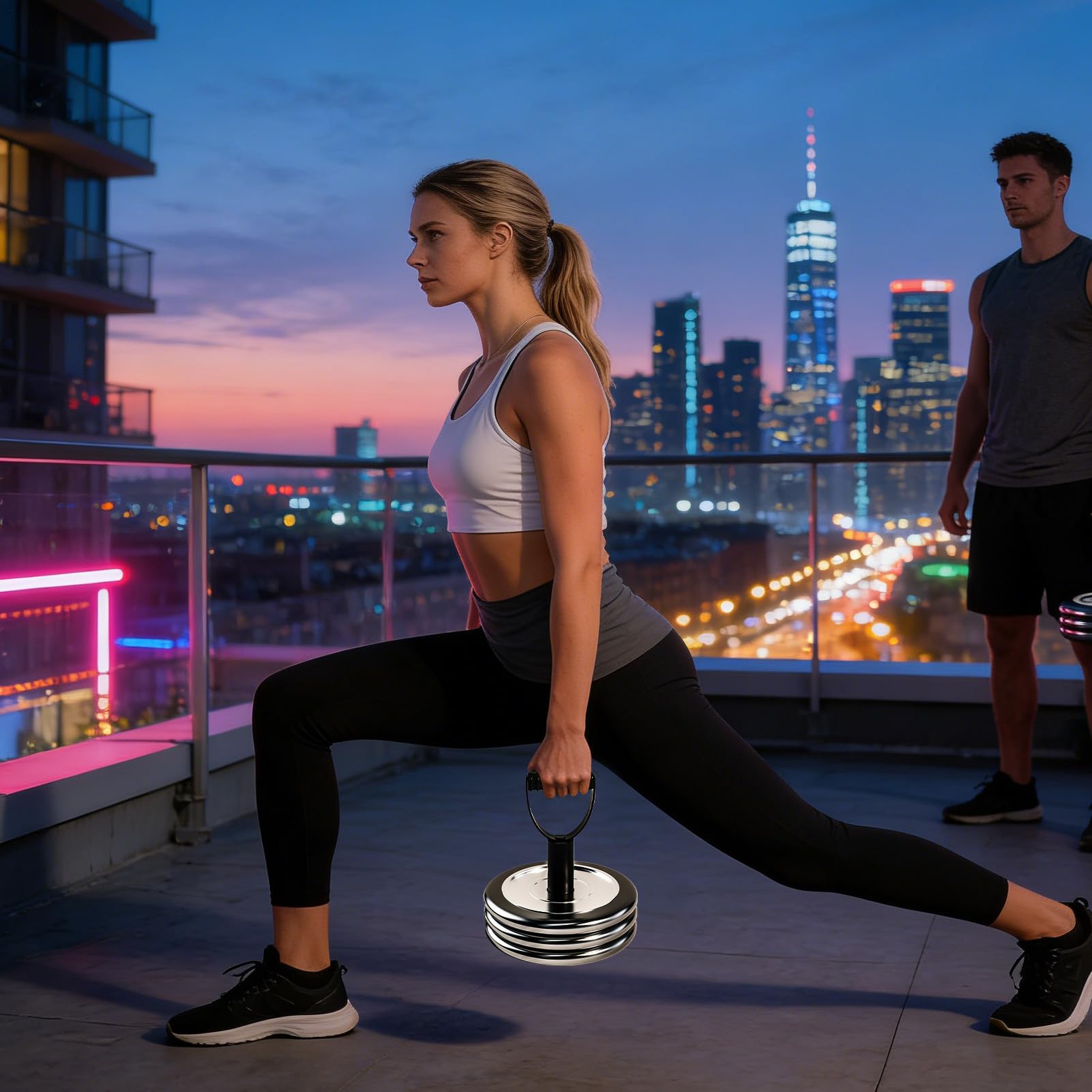 Uchwyt kettlebell | konwerter do treningu siłowego – nośność 100 kg krążki hantli, regulowany uchwyt hantli kettlebell, do treningu, fitnessu, ćwiczeń w domu i na siłowni