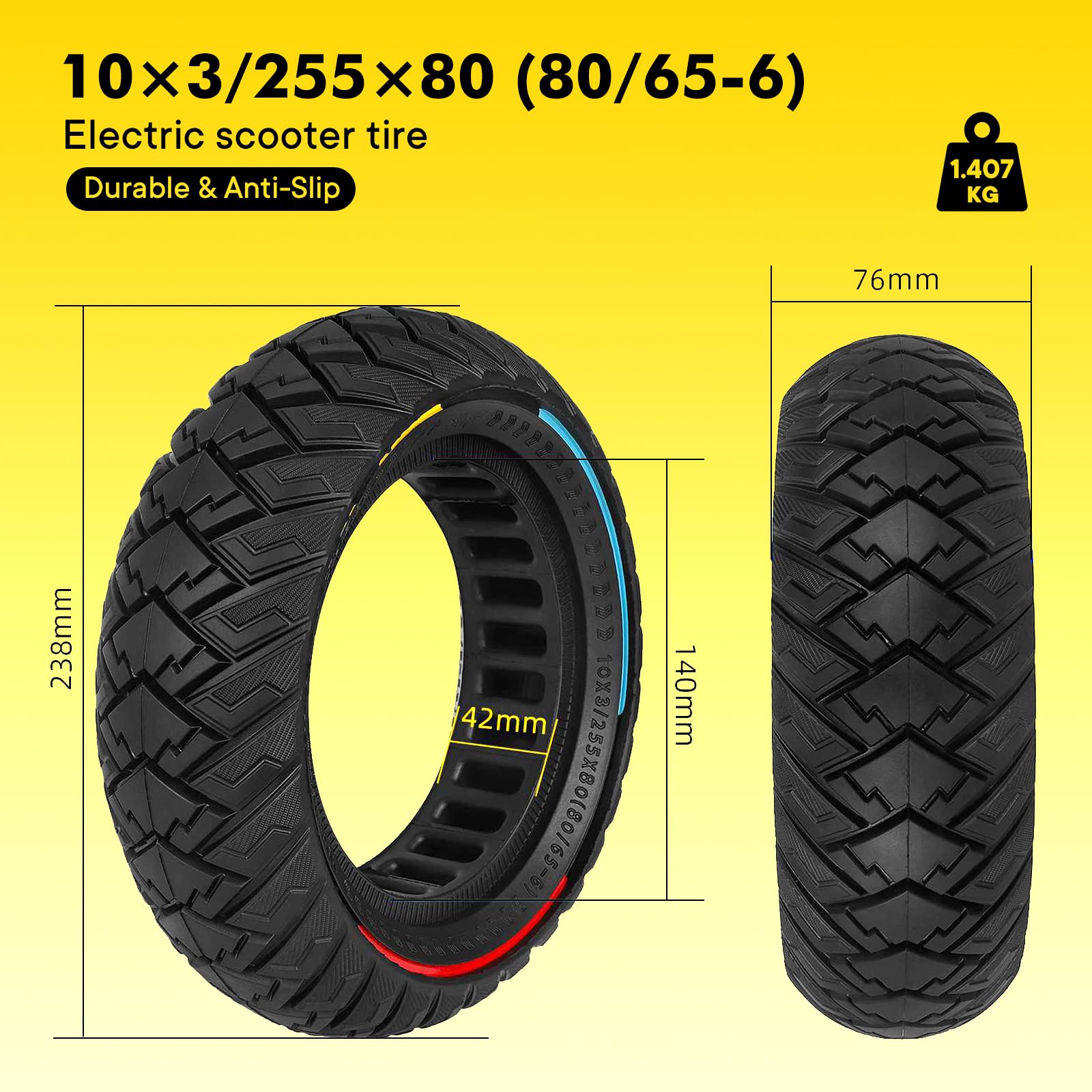Pneu trottinette 10x3 TT TUOVT - Pièce trottinette électrique