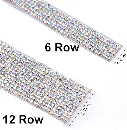 Miniatura 7 de Cinta autoadhesiva de diamantes de imitación de 3 yardas, calcomanía brillante con diamantes de imitación de 0.118 pulgadas (0.118 in), calcomanías