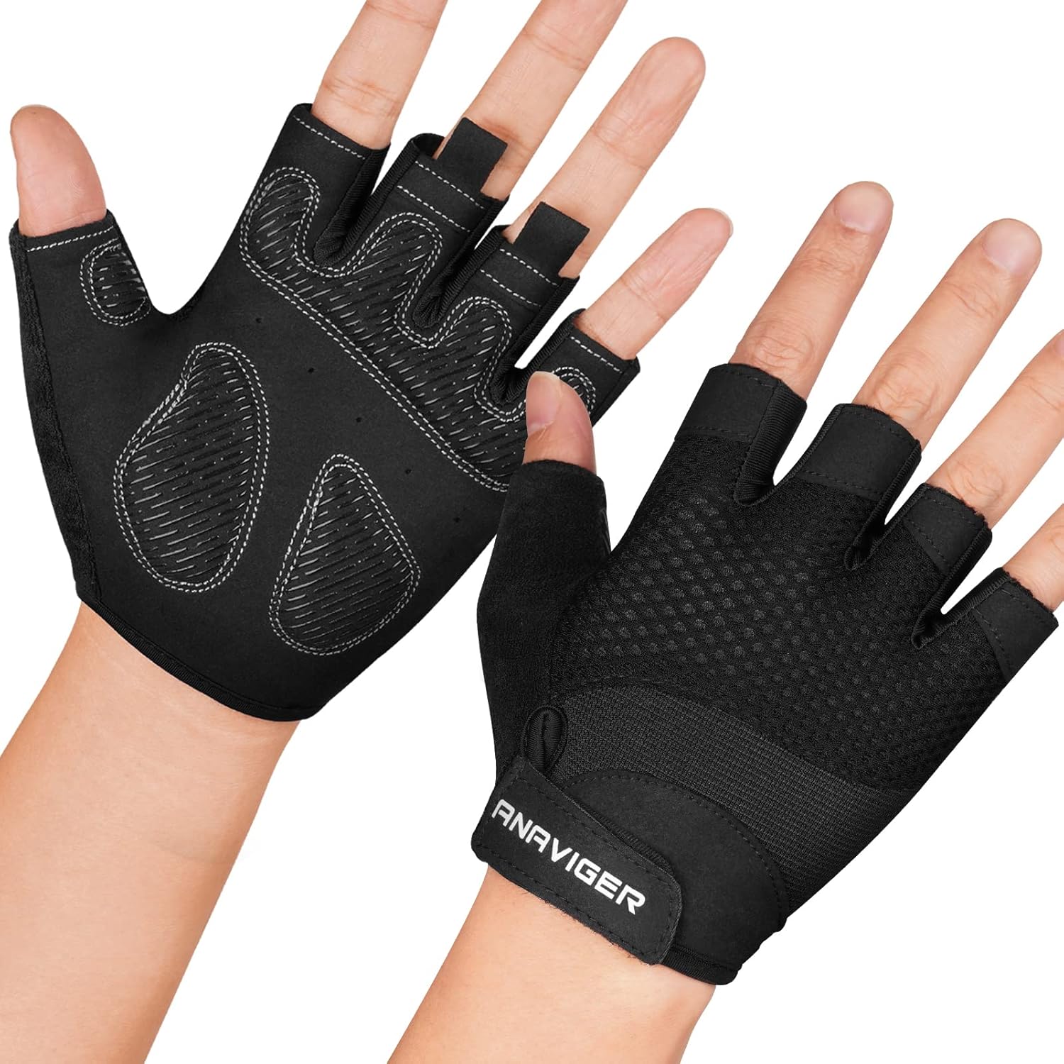 ANAVIGER Black Workout Gloves(L) and Grey Gym Gloves(L) : Sports & Outdoors