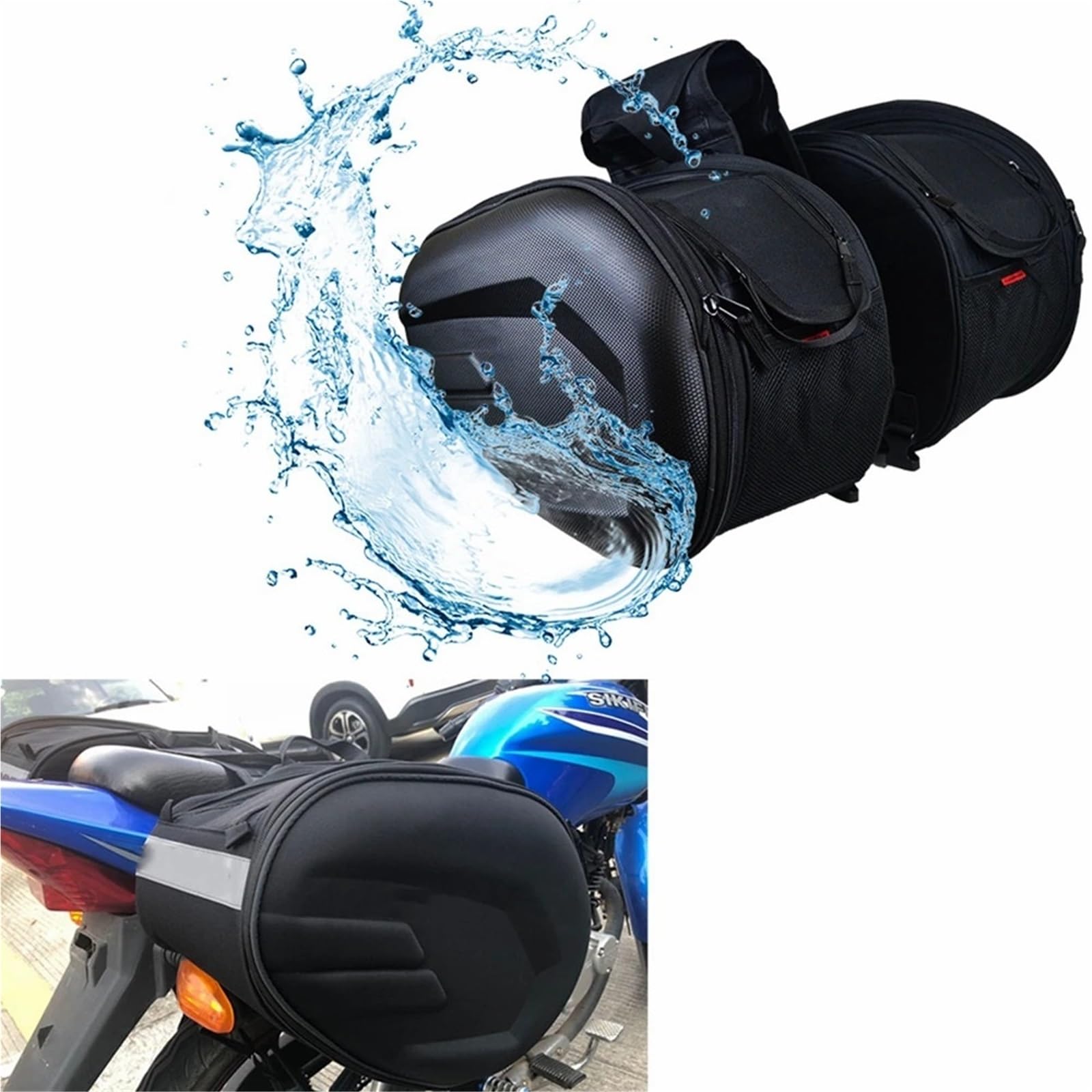 Bagaż motocyklowy torba Uniwersalne wodoodporne motocyklowe wyścigowe kaski moto torby podróżne walizki sakwy siodłowe do BMW Tylny bagażnik Torba(Oxford and Plastic)