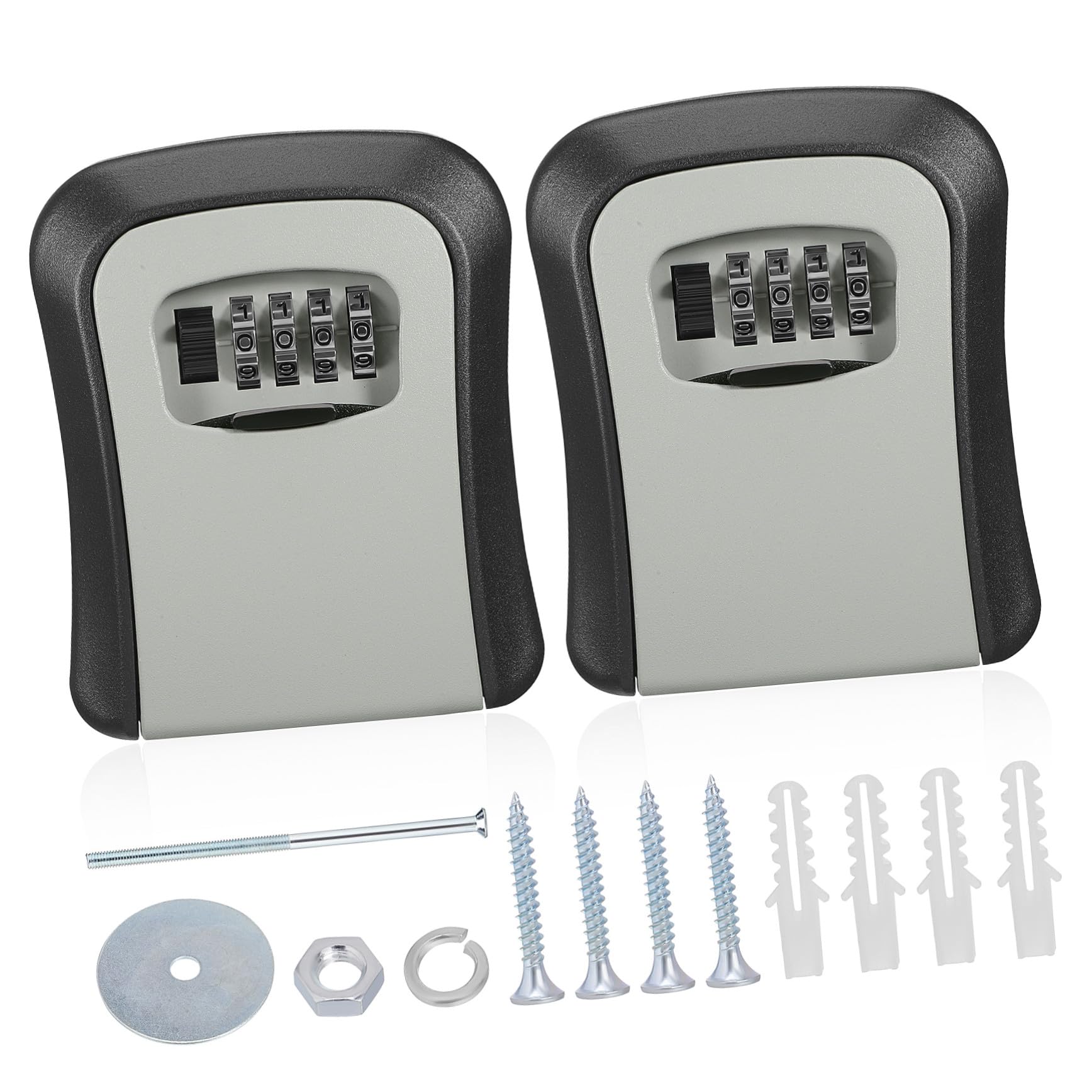 GALPADA 2 set Cassetta Portachiavi da Muro Resistente con Combinazione Scatola Sicura per Esterno Organizer Chiavi Multifunzione per Casa e Ufficio