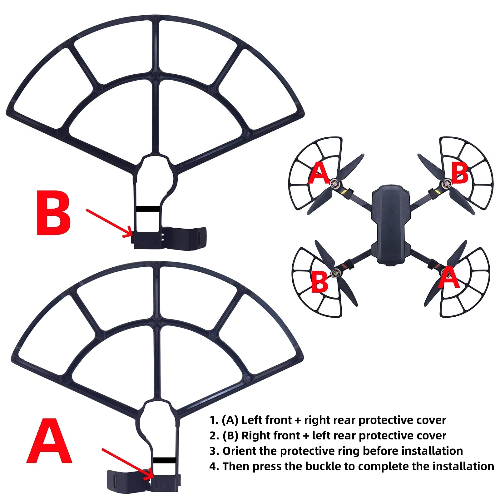 ZYGY Quick Release Protective Ring + Propeller for HS360S Drone Blade Protector RC Quadcopter Bumper Ring Wing Guard Accessories - Image 2