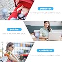 SMARTDEVIL Jellyfish Fan Portable Bladeless Fan, Rechargeable Personal Desk Fan with Flexible Tripod, 3 Speed 60° Rotatable USB Handheld Fan for Car Seat, Bike, Stroller, Treadmill, Camping (Blue) gallery image