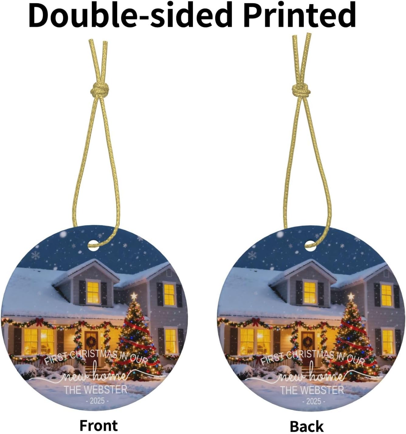 Our 1st Christmas at New Home Custom Photo Ornament, Personalized Home Photo Ornament, New Home Gift, Christmas Home Decor