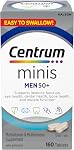 Centrum Men 50 Plus Multivitamins/Minerals Supplement for Men 50+, 160 Mini Tablets
