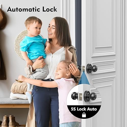 Miniatura 6 de SOOWAY Pomo de puerta inteligente  Cerradura de puerta con huella dactilar de acceso rápido Biométrico Perillas de puerta de entrada sin llave para