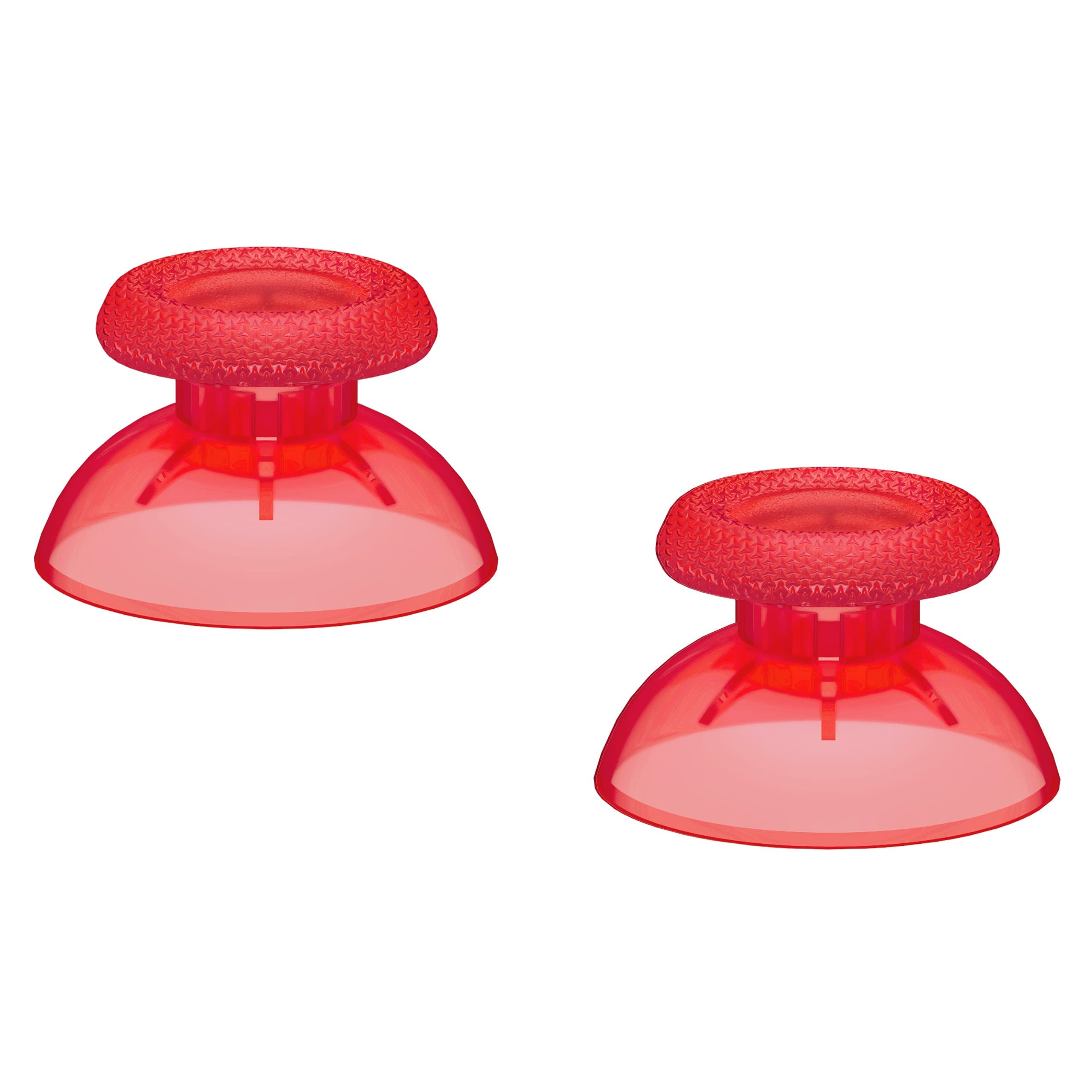 eXtremeRate Joystick pour ps5 Manette Accessoires,Stick Analogique pour ps4 Manette,Bâtons de Pouce-Rouge Transparent - 4