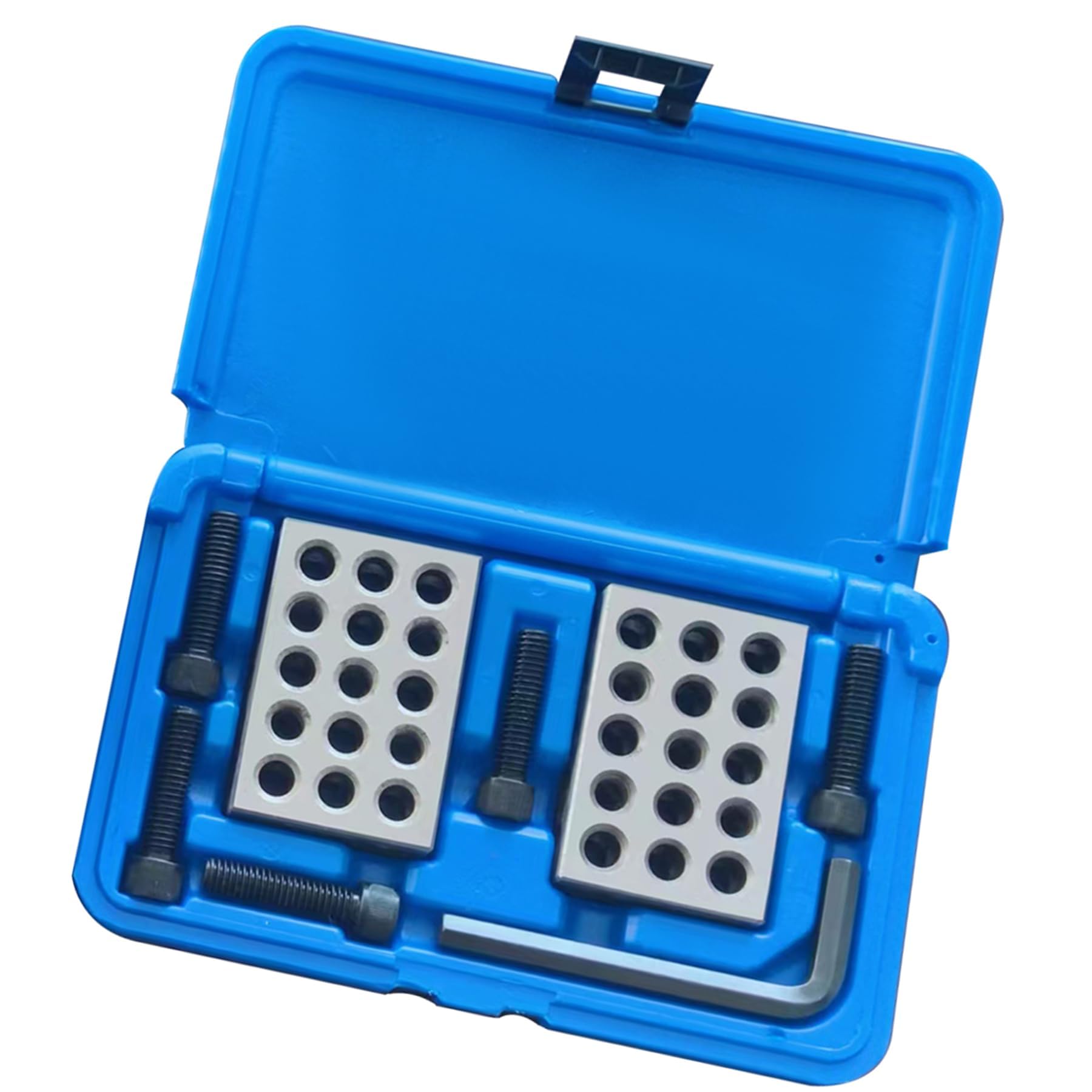 marddpair 8Pcs 1-2-3 Blocks Precision 23 Hole Block Set 0.0001 Ultra Precision with Screws Hex Key Plastic Case Fit for Set-up, Layout and Inspection Jobs-image-48