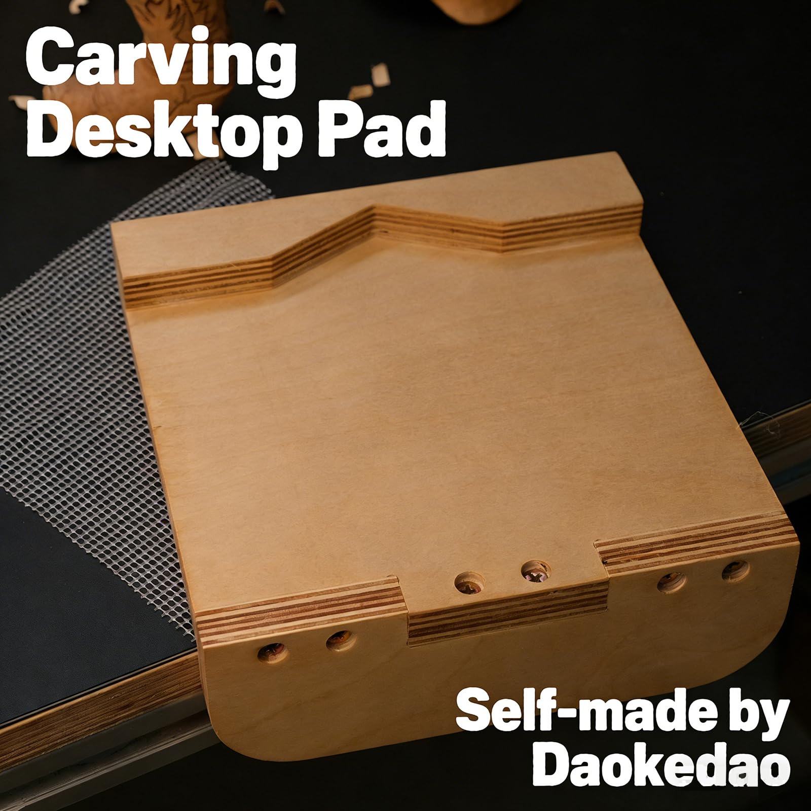 Almohadilla de protección de escritorio de talla de madera, protector de tablero de escritorio duradero, protector de superficie de trabajo resistente a los arañazos para uso doméstico y de oficina