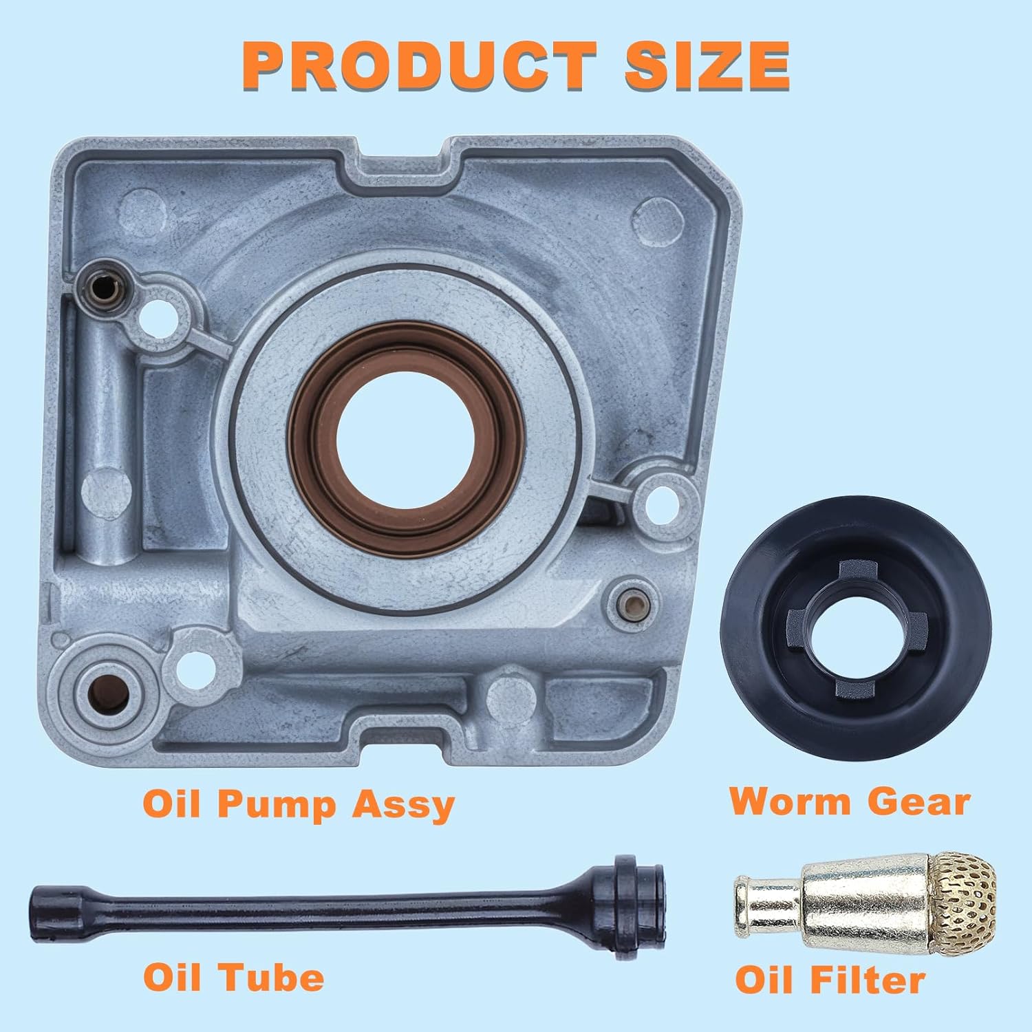 288 Oil Pump Oiler Worm Gear Kit for Husqvarna 181 281 281XP 288 288XP Chainsaw Parts 503698101 Oil Pump Assembly 503426701 Oil Hose 503557501 Worm Gear 501802501