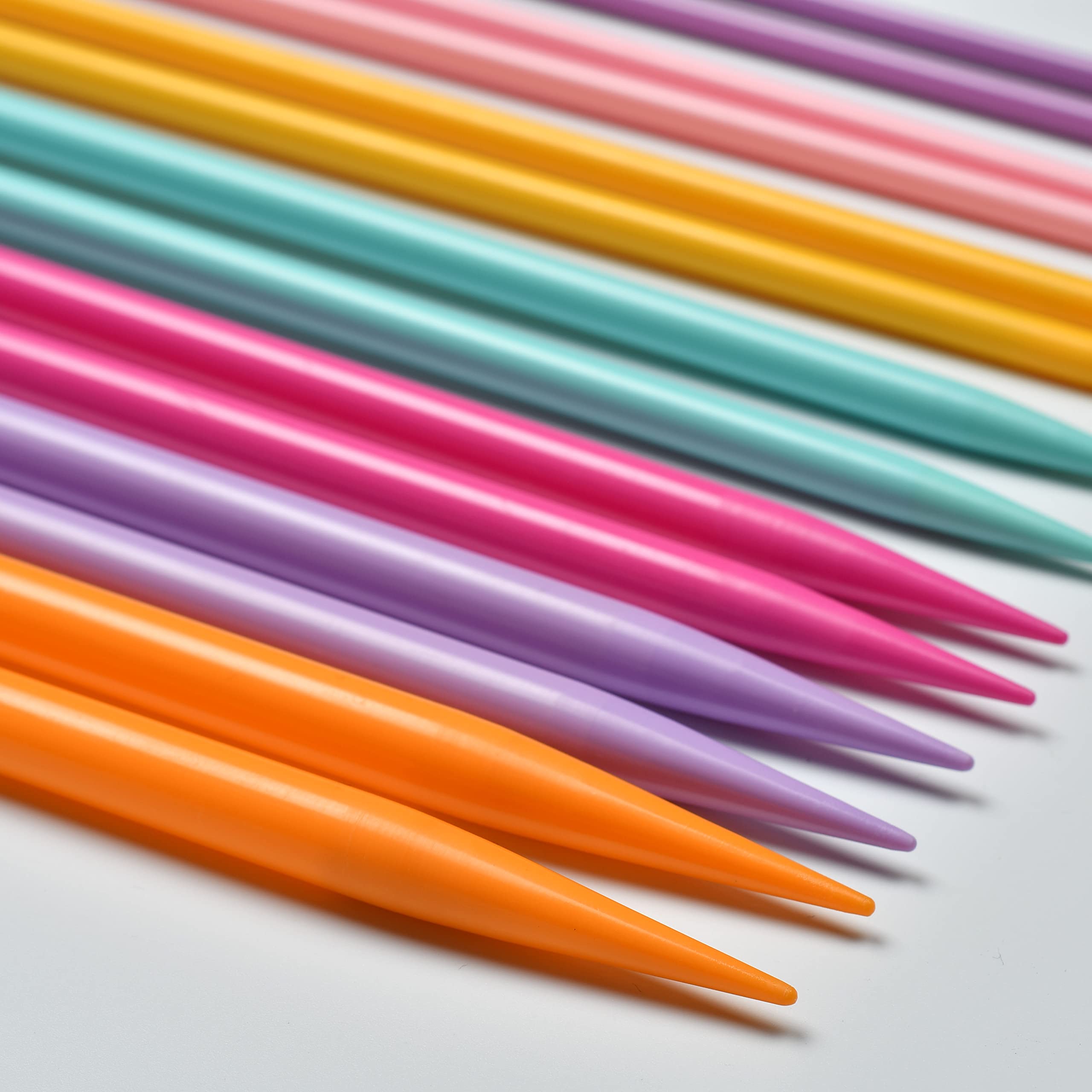 Set Ferri Da Maglia Dritti 40cm - 7 Paia In Plastica Colorata Da 4mm A 10mm Per Principianti E Adulti - Foto 12