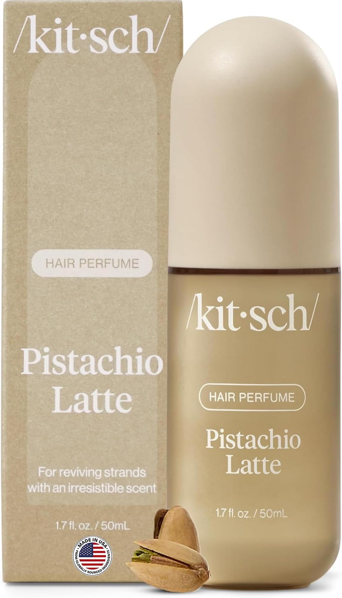 Hair Perfume for Women - Pistachio Latte | Clean, Deodorizing & Patented Odor-Eliminating Technology Hair Spray & Body Mist - Freshen Hair, Body & Pillows - Coconut & Nutty Sandalwood - 50mL