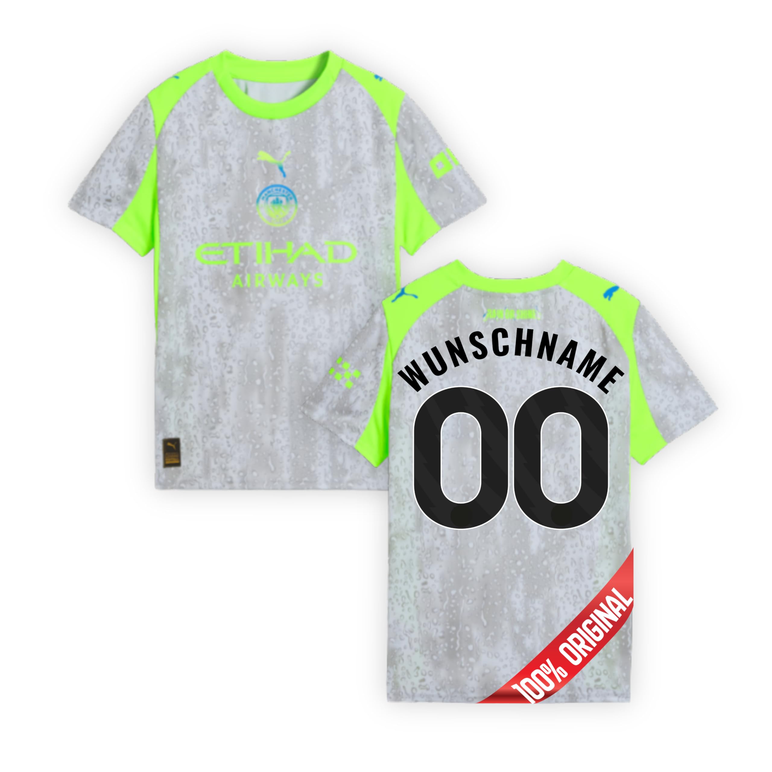 PUMA Original ManCity Trikot Kinder [3rd 25/26] Offizielles Manchester City Trikot [Spieler oder Personalisiert] Sport Trainingsanzug Fussball Geschenke Jungen Mädchen Fußball Fanartikel Kinder