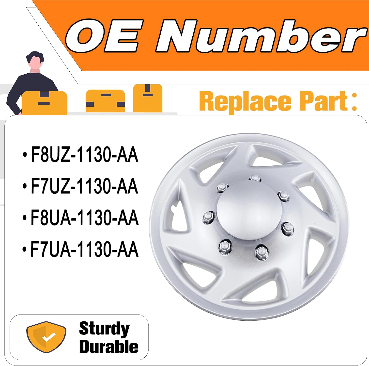 f7ua-1130-aa hubcaps wheel covers compatible with ford e150 e250 e350 econoline van 1998-2023 16" wheel cover replaces# f8uz-1130-aa f7uz-1130-aa f8ua-1130-aa