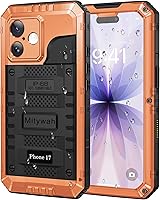 Vista 22 de Mitywah Funda impermeable para iPhone 13, resistente protección contra caídas de grado militar con protector de pantalla integrado, protección