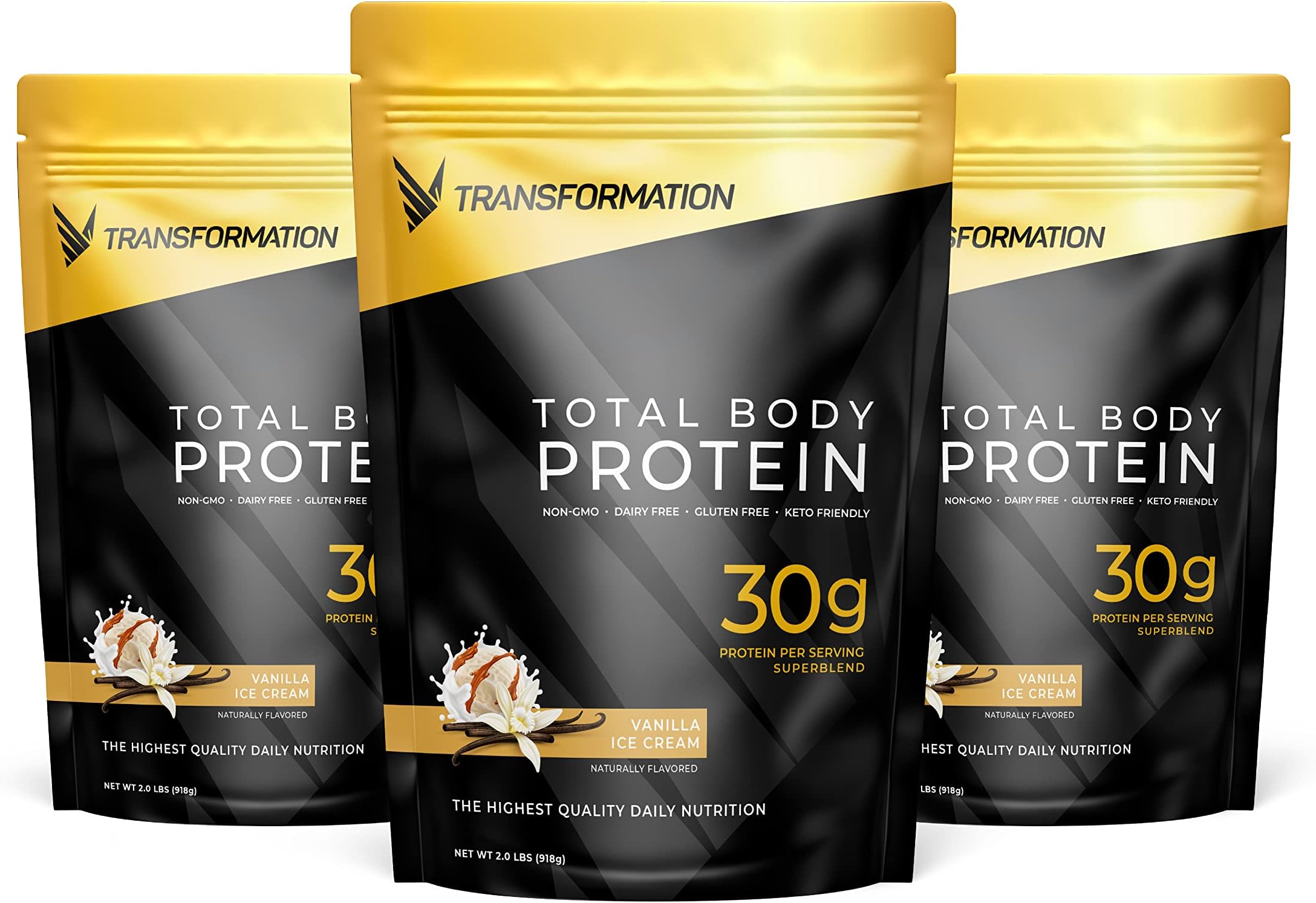 Transformation Vanilla Protein Powder | 30G Multi-Protein Superblend | Collagen Peptides, Egg White & Plant Blend | MCT Oil | BCAA Amino Acids | Probiotics & Enzymes | Low Carb Shake for Men & Women