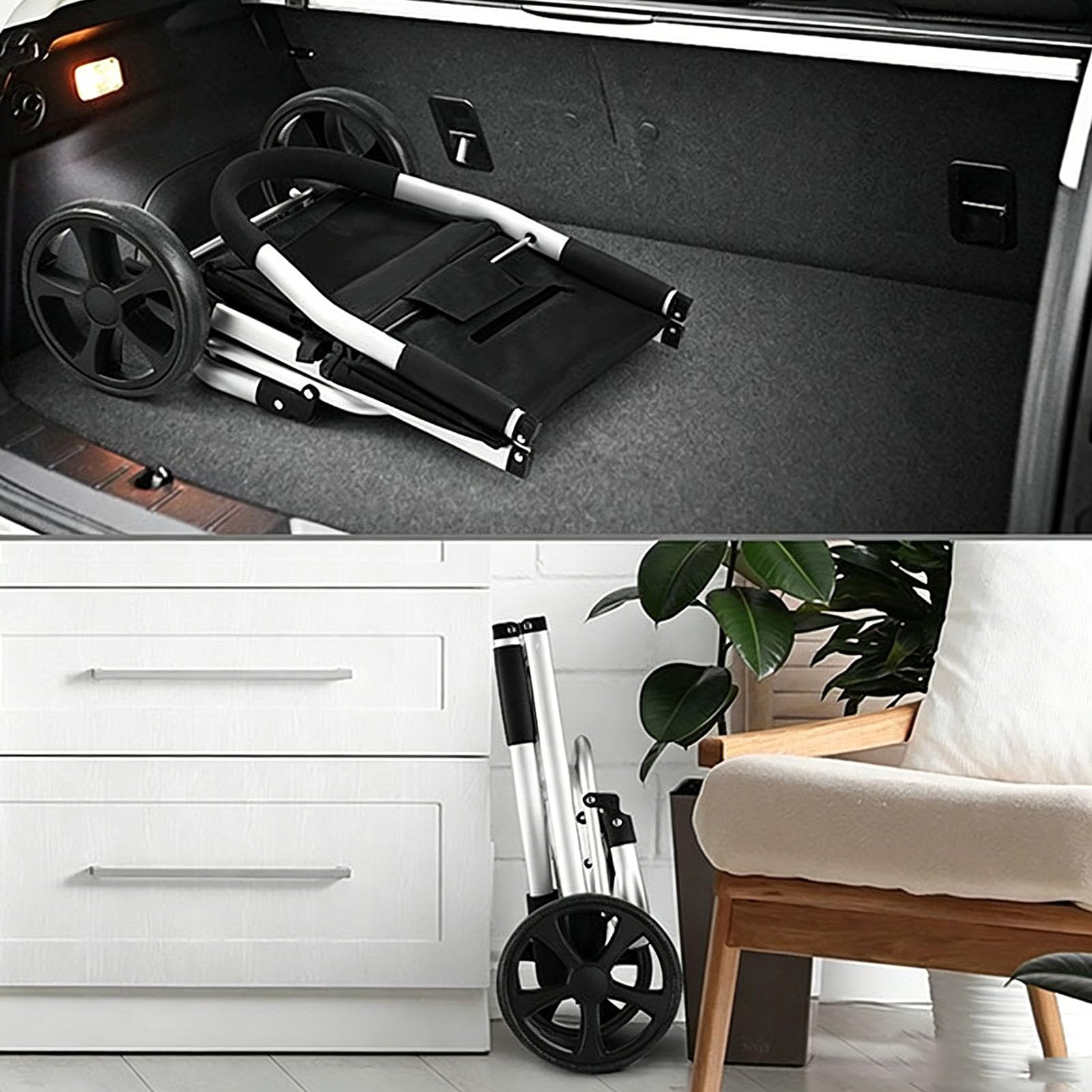Carrello della Spesa Pieghevole, per Spese Bucato Campeggio e Altro Carrello Portatile Salvaspazio per Casa Supermercato e attività all'Aperto,Blu
