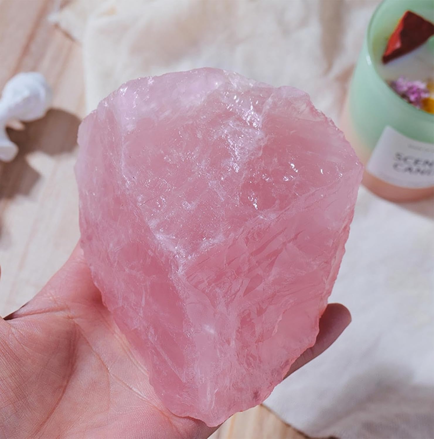 Rough Stones Crystal Rose Quartz Raw Crystal Gemstones for Tumbling, Polishing, Fish Tank Decoration DIY, Home Decoration,Cabbing,1000-1500g