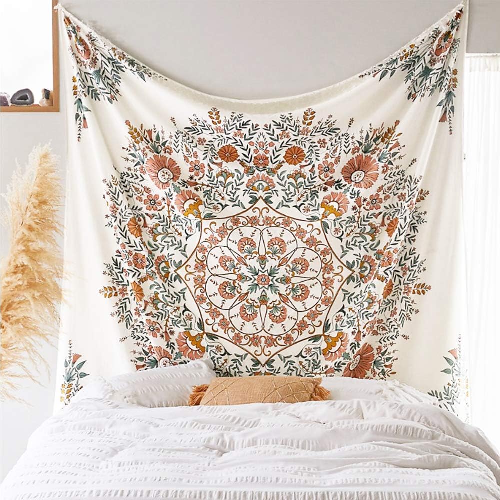 LANG XUAN Mandala Flower Psychedelic Tapestry Wall Hanging