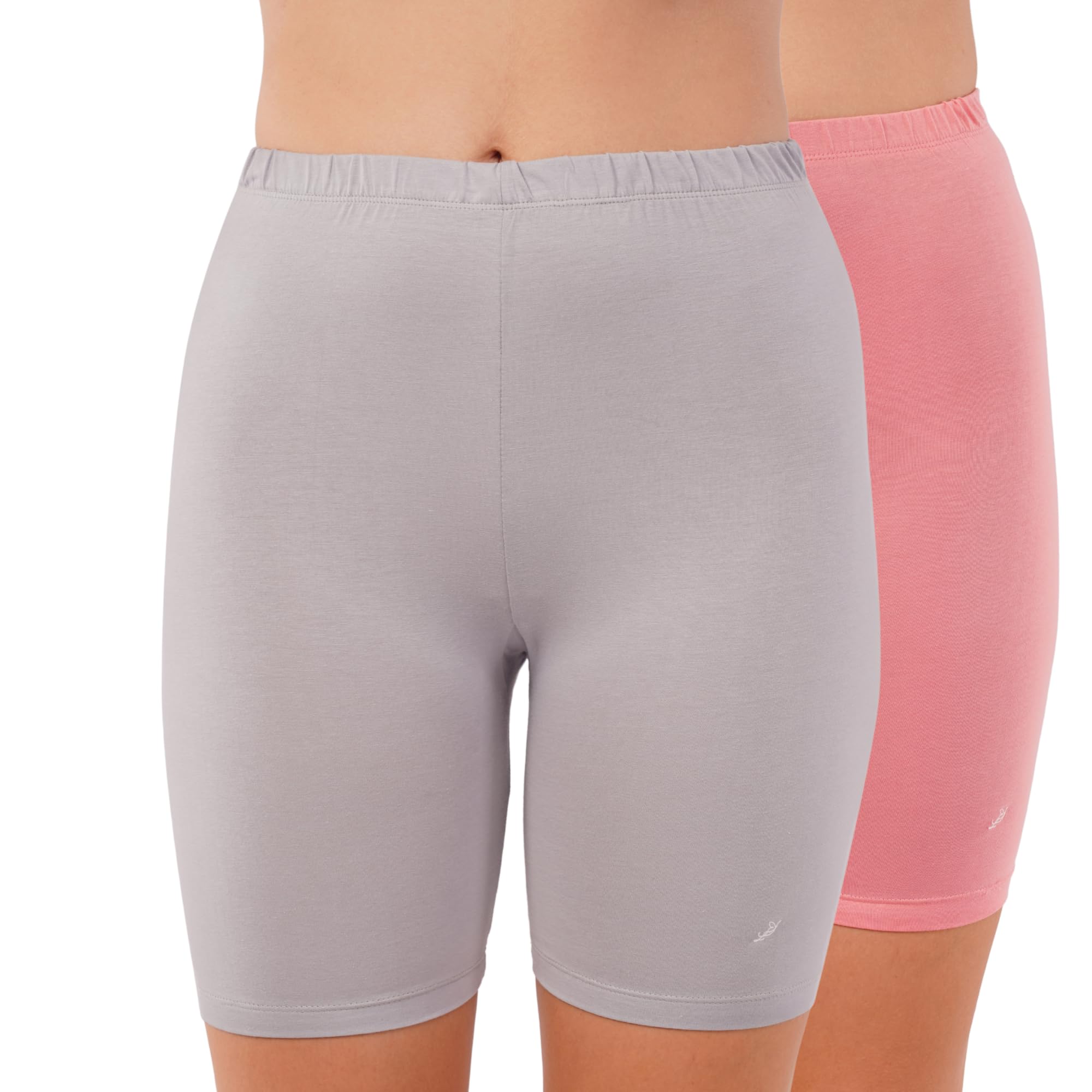 Lumeva Women's Stretchable Go to Knee Length Cycling Shorts - Skin Fit Tights for Gym, Sports, Running, Yoga and Dresses-picture-58