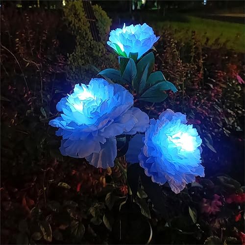 Miniatura 1 de Toonshare Luces solares para exteriores, luces solares de peonía para caminos al aire libre, luces decorativas de plantas florales para jardín,