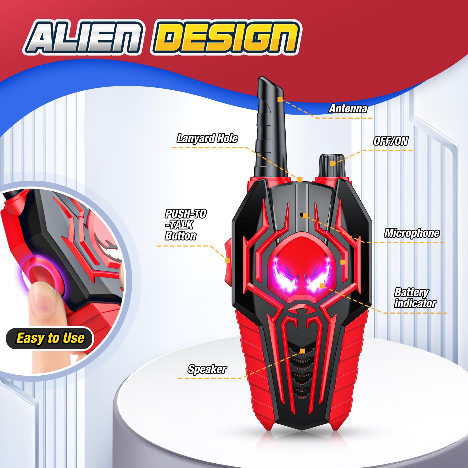 Walkie Talkie Bambini, Giochi Bambini 3 4 5 6 7 8 9 10 Anni Regalo Bambino 3 4 5 6 7 8 9 10 Anni Spider Giocattolo Giochi da Esterno per Bambini Giocattoli Bambino 3-10 Anni