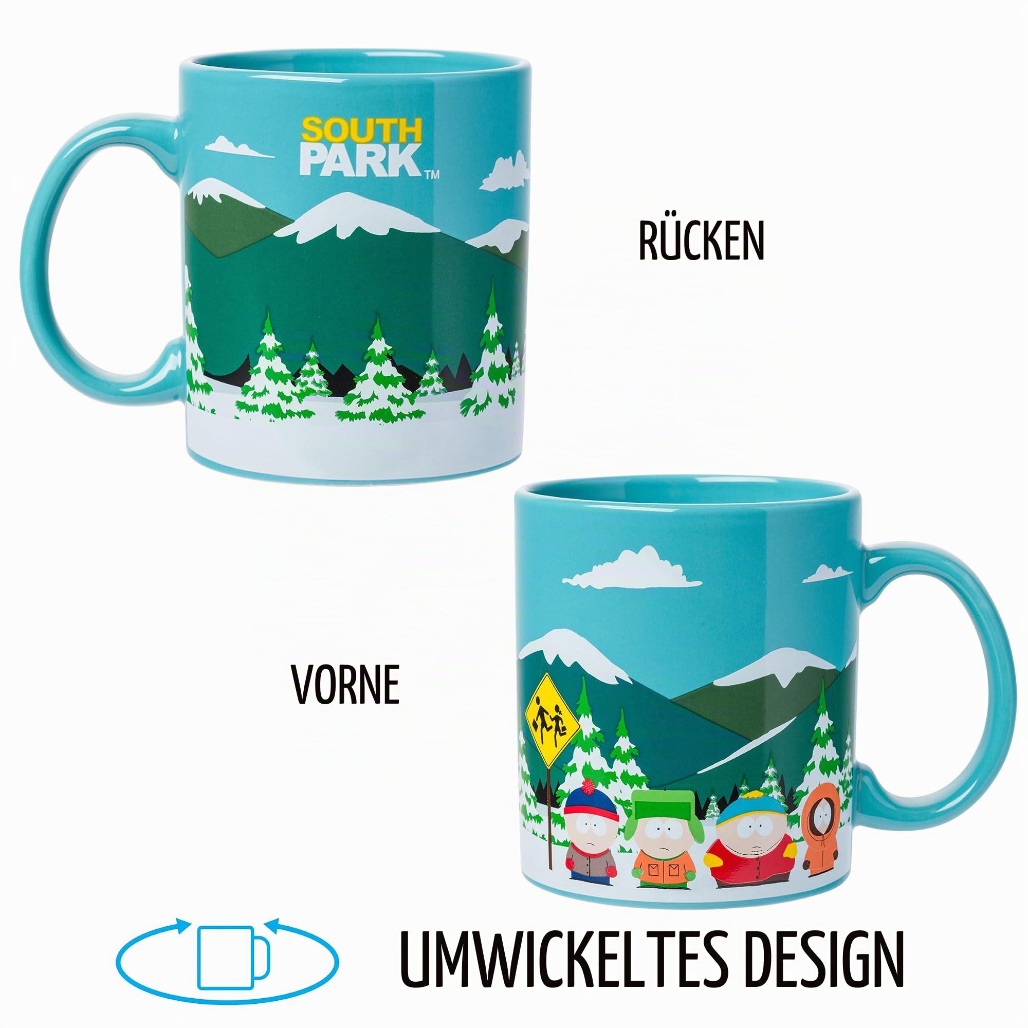 Silver Buffalo South Park Keramiktasse mit Busstop-Motiv, 590 ml