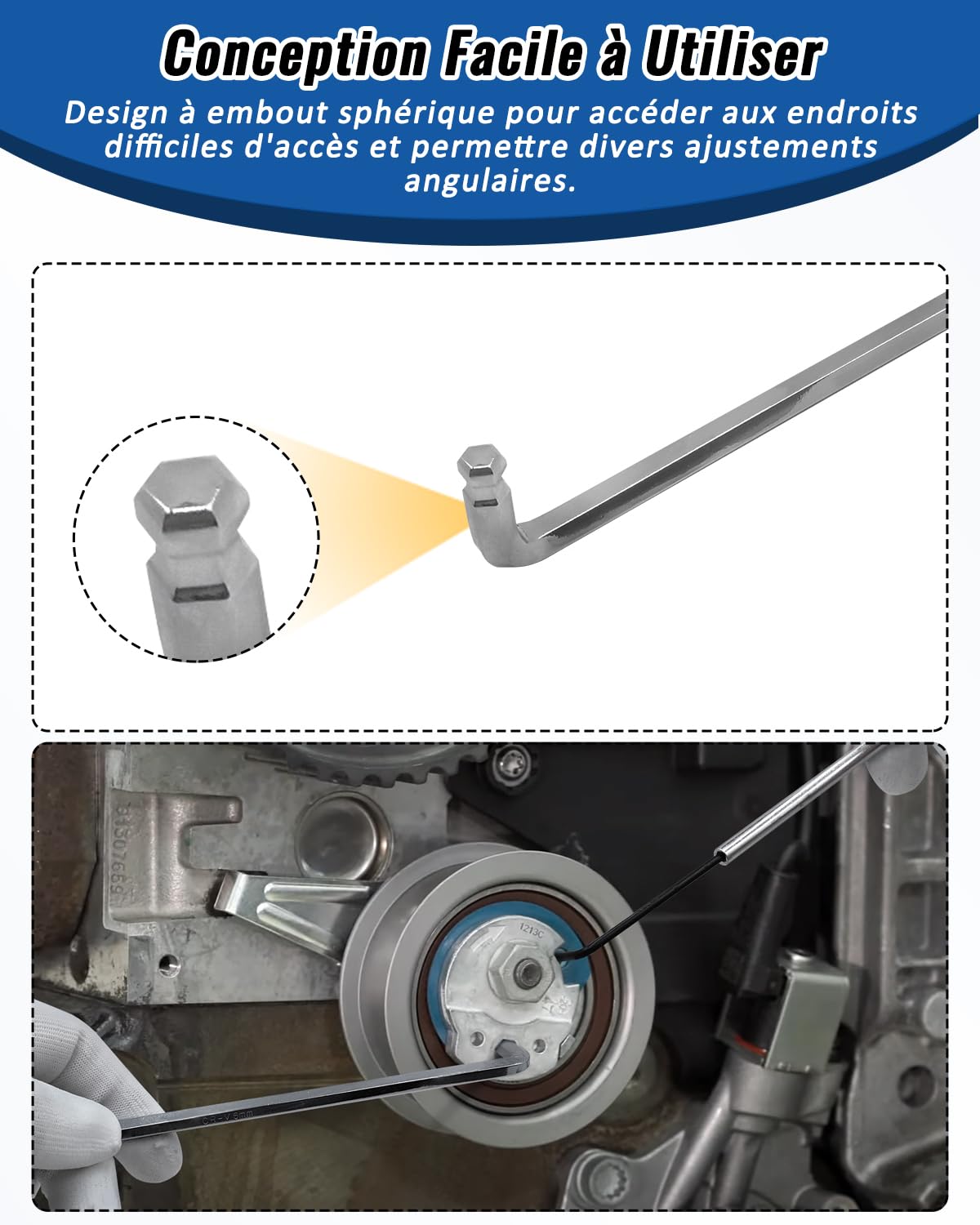 Outils de Réglage Calage du Moteur Compatible avec VW VAG Audi Seat Skoda 1.4 1.6 2.0 TDI CR, Kit de Courroie Distribution d'arbre à Cames Remplace T10264 T10265 T10490 T10492 T10051 T10060A