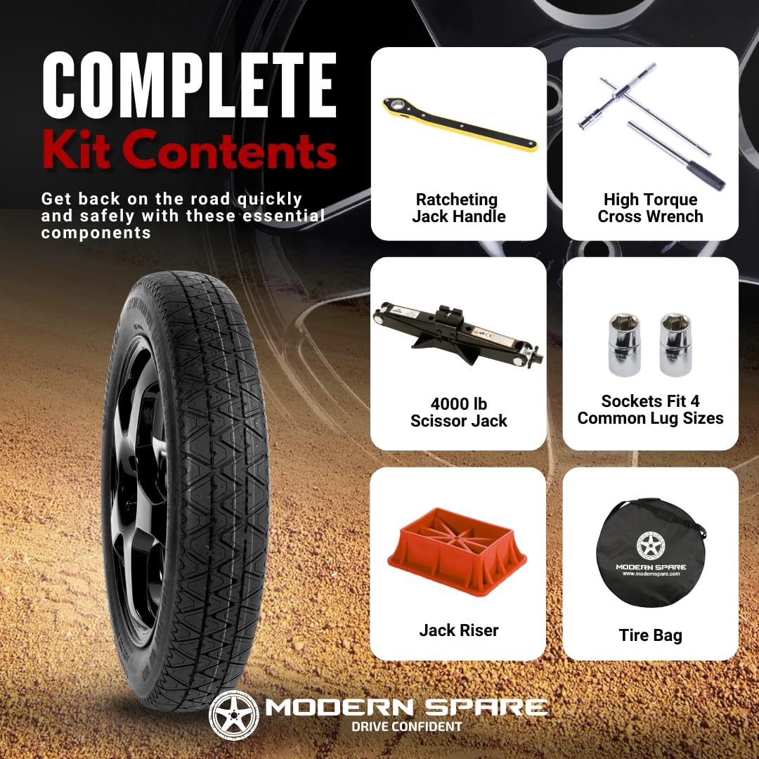 Condition photo showing New/Like New for modern spare complete compact spare tire kit - fits all 2022-2026 lexus nx series (including hybrid & f-sport models)