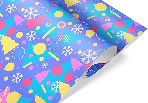 Totally Awesome - Papel de regalo de Navidad de los años 80 y 90, envoltura de regalo retro, casete mixto retroceso para amantes de VHS (formas de