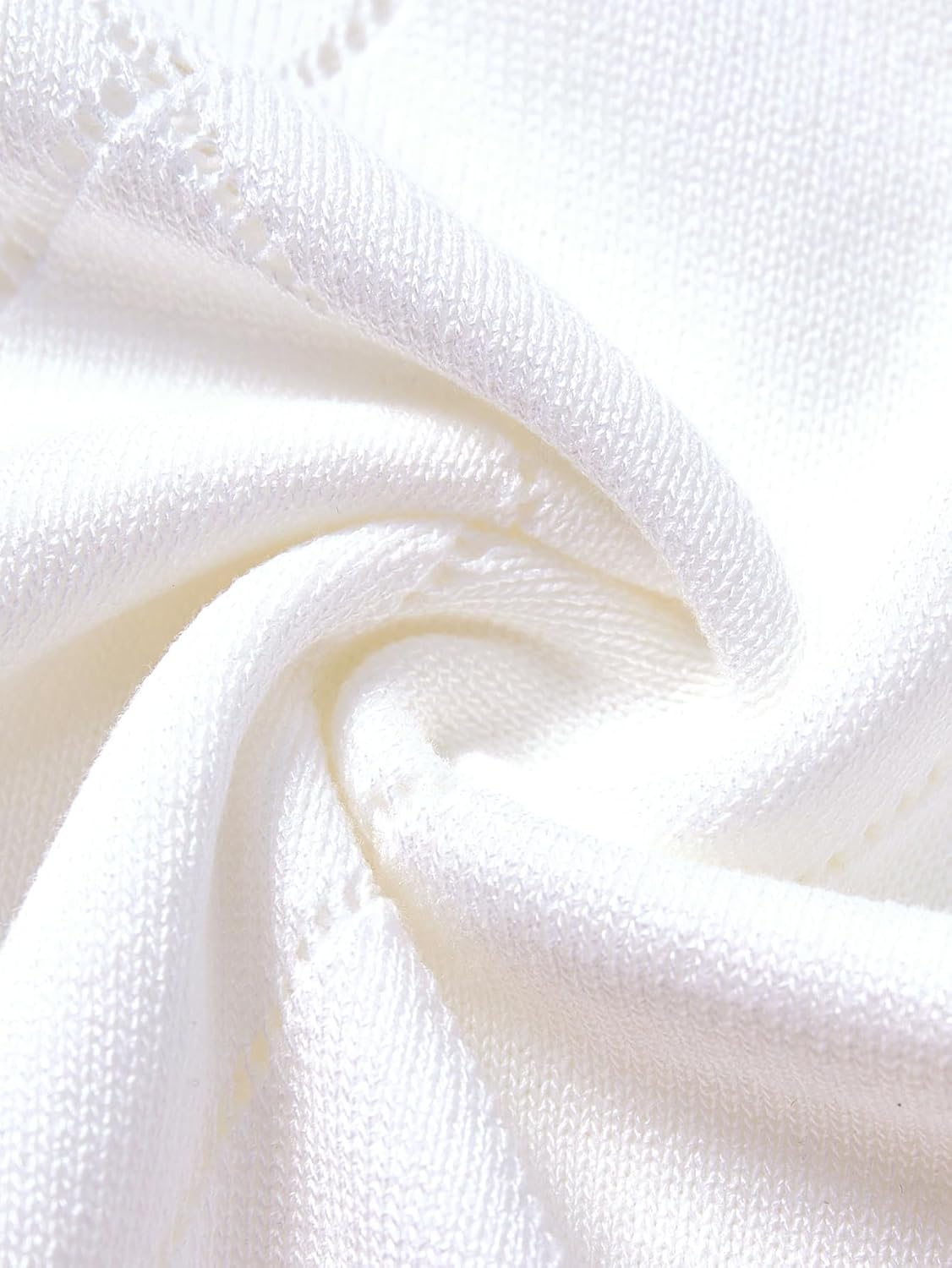 Women's Summer Collar V Neck T Shirt Elegant Short Sleeve Hollow Out Knit Work Office Tops - Image 3