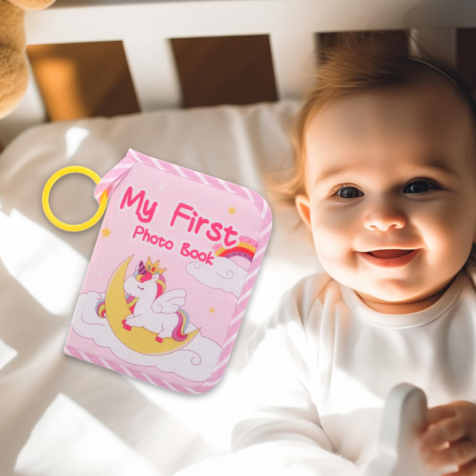 Toyvian Baby Photo Album Soft Cloth Cloth Book for Newborns and Toddlers Cartoon Design Keepsake for Infant Growth Memories - Image 4